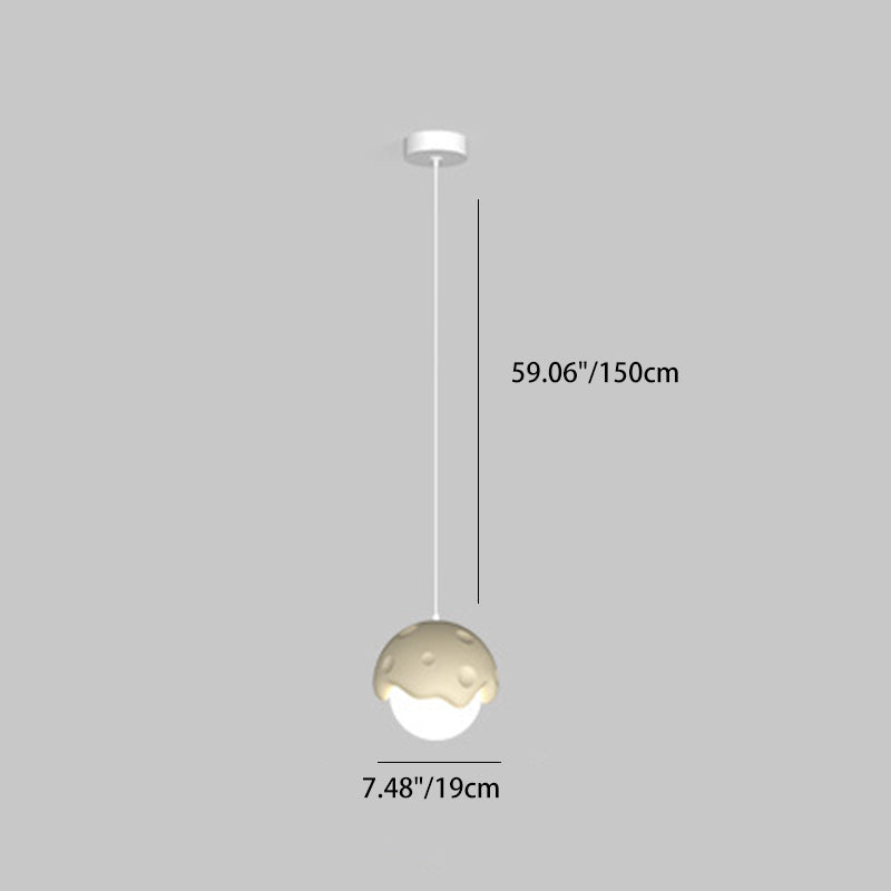 Contemporary Creative Cream Strawberry Resin 1-Light Pendant Light For Living Room