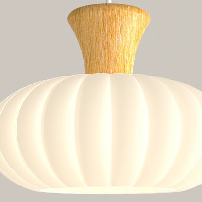 Traditional French Solid Wood Glass Geometry Cylinder 1-Light Pendant Light For Living Room