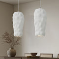 Traditional Japanese Wabi-sabi Irregular Round Resin 1-Light Pendant Light