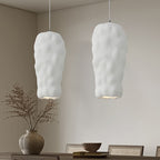 Traditional Japanese Wabi-sabi Irregular Round Resin 1-Light Pendant Light