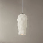Traditional Japanese Wabi-sabi Irregular Round Resin 1-Light Pendant Light