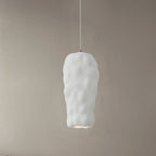 Traditional Japanese Wabi-sabi Irregular Round Resin 1-Light Pendant Light