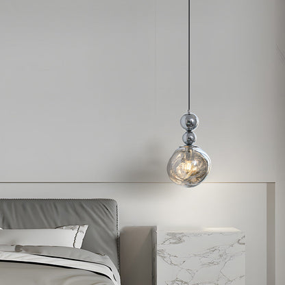Contemporary Nordic Iron Acrylic Lava Round 1-light Pendant Light for Bedroom