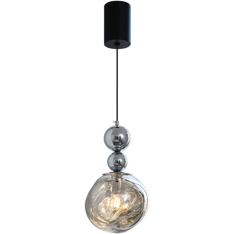 Contemporary Nordic Iron Acrylic Lava Round 1-light Pendant Light for Bedroom