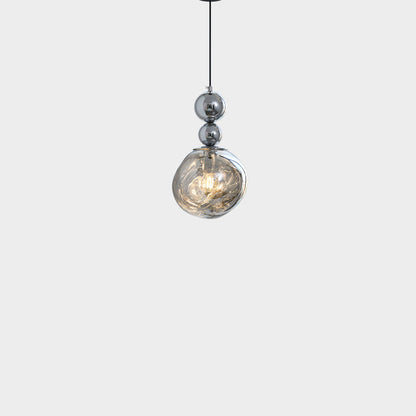 Contemporary Nordic Iron Acrylic Lava Round 1-light Pendant Light for Bedroom