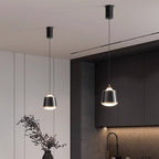 Contemporary Nordic Iron Acrylic Round Liftable LED Pendant Light For Bedroom