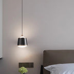 Contemporary Nordic Iron Acrylic Round Liftable LED Pendant Light For Bedroom