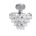 Contemporary Luxury Metal Crystal 1-light Semi-flush Mount Ceiling Light for Living Room