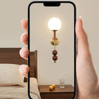Traditional French Glass Ball Shade Hardware 1-Light Wall Sconce Lamp For Living Room