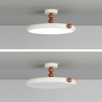 Contemporary Scandinavian Macaron Hardware Glass Round Shade LED Semi-Flush Mount Ceiling Light For Living Room