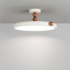 Contemporary Scandinavian Macaron Hardware Glass Round Shade LED Semi-Flush Mount Ceiling Light For Living Room