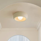 Contemporary Scandinavian Iron Glass Round Shade 1-light Flush Mount Ceiling Light for Living Room