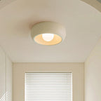 Contemporary Scandinavian Iron Glass Round Shade 1-light Flush Mount Ceiling Light for Living Room
