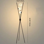 Contemporary Creative PLA 3D Moon Shade Iron Geometric Straight Line 3-Light Standing Floor Lamp For Living Room Lumendat