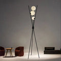 Contemporary Creative PLA 3D Moon Shade Iron Geometric Straight Line 3-Light Standing Floor Lamp For Living Room Lumendat