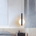 Contemporary Scandinavian Geometric Circle Acrylic Iron LED Pendant Light For Bedroom
