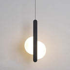 Contemporary Scandinavian Geometric Circle Acrylic Iron LED Pendant Light For Bedroom