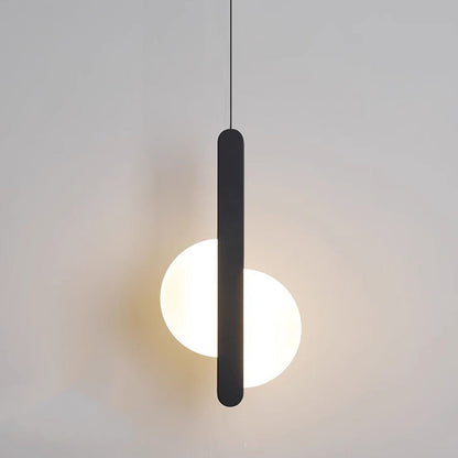 Contemporary Scandinavian Geometric Circle Acrylic Iron LED Pendant Light For Bedroom