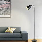 Contemporary Nordic Cylinder Iron Shade Arc Rod 1-Light Standing Floor Lamp For Living Room Lumendat