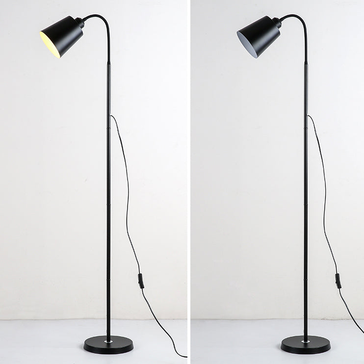 Contemporary Nordic Cylinder Iron Shade Arc Rod 1-Light Standing Floor Lamp For Living Room Lumendat