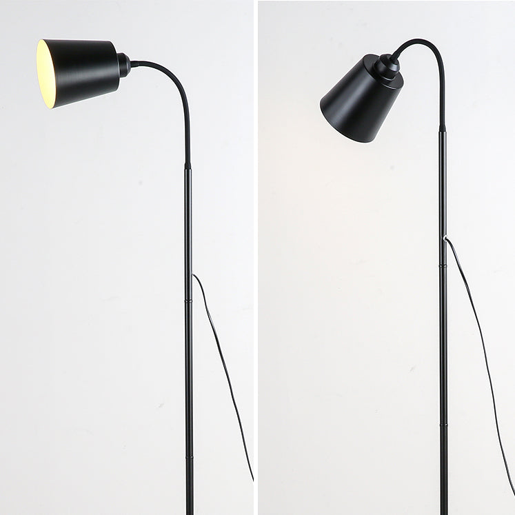 Contemporary Nordic Cylinder Iron Shade Arc Rod 1-Light Standing Floor Lamp For Living Room Lumendat