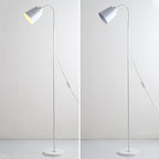Contemporary Nordic Cylinder Iron Shade Arc Rod 1-Light Standing Floor Lamp For Living Room Lumendat