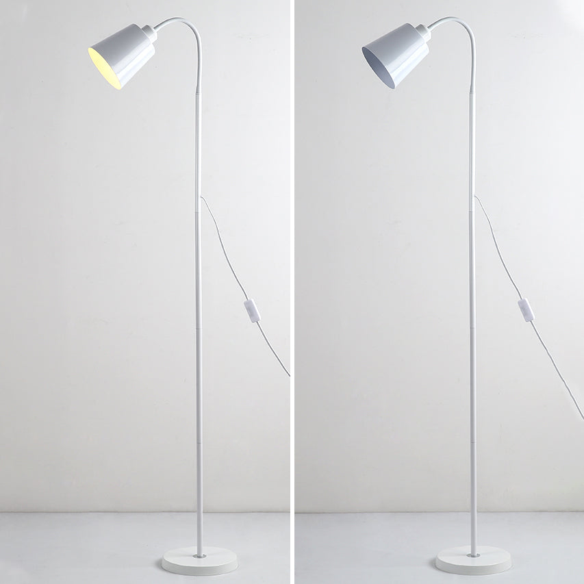 Contemporary Nordic Cylinder Iron Shade Arc Rod 1-Light Standing Floor Lamp For Living Room Lumendat