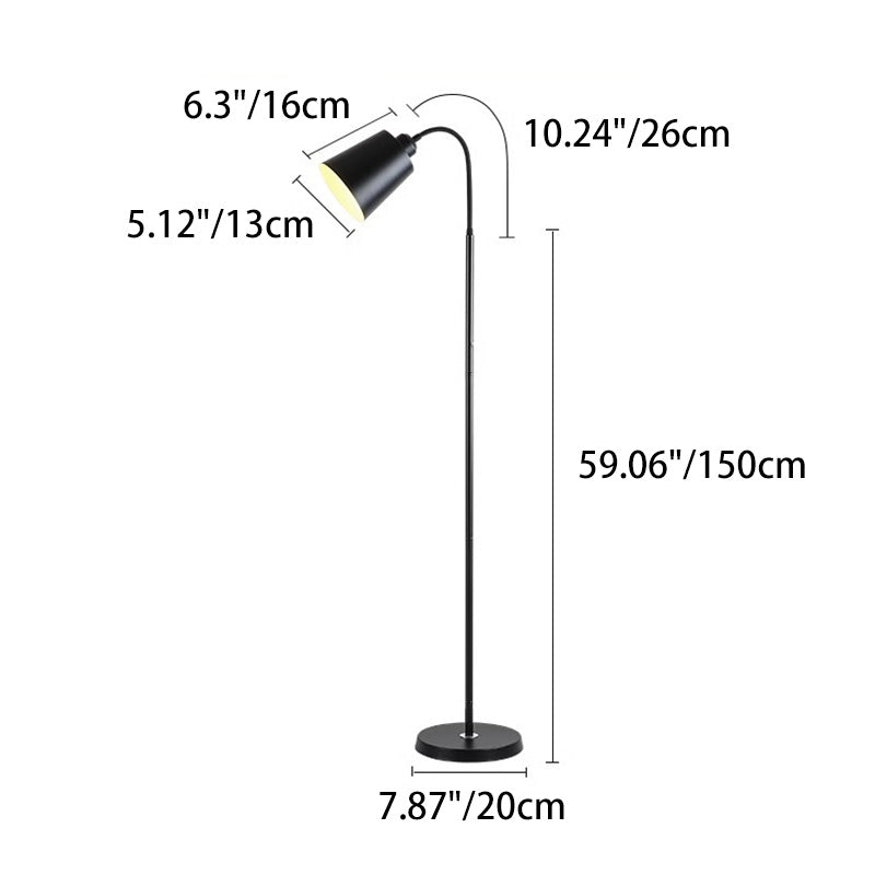 Contemporary Nordic Cylinder Iron Shade Arc Rod 1-Light Standing Floor Lamp For Living Room Lumendat