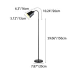 Contemporary Nordic Cylinder Iron Shade Arc Rod 1-Light Standing Floor Lamp For Living Room Lumendat