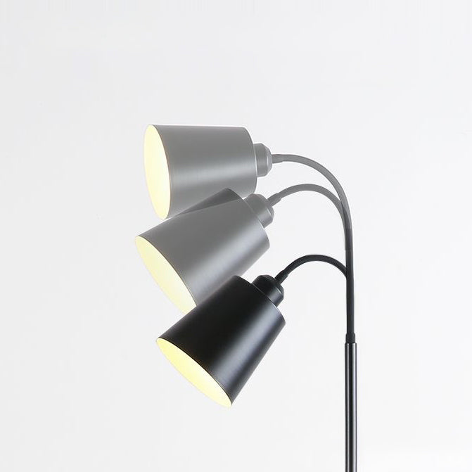 Contemporary Nordic Cylinder Iron Shade Arc Rod 1-Light Standing Floor Lamp For Living Room Lumendat
