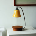 Contemporary Nordic Glass Bell Shade Solid Wood Base 1-Light Melting Wax Table Lamp For Bedroom Lumendat