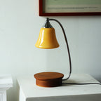 Contemporary Nordic Glass Bell Shade Solid Wood Base 1-Light Melting Wax Table Lamp For Bedroom Lumendat