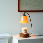 Contemporary Nordic Glass Bell Shade Solid Wood Base 1-Light Melting Wax Table Lamp For Bedroom Lumendat