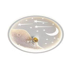 Contemporary Creative Astronaut Planet Iron Acrylic LED Flush Mount Ceiling Light For Living Room