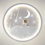 Contemporary Creative Astronaut Planet Iron Acrylic LED Flush Mount Ceiling Light For Living Room