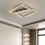 Contemporary Luxury Geometric Round Aluminum Acrylic Shade LED Flush Mount Ceiling Light For Living Room