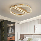 Contemporary Luxury Geometric Round Aluminum Acrylic Shade LED Flush Mount Ceiling Light For Living Room