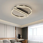 Contemporary Luxury Geometric Round Aluminum Acrylic Shade LED Flush Mount Ceiling Light For Living Room