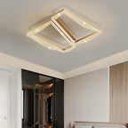 Contemporary Luxury Geometric Round Aluminum Acrylic Shade LED Flush Mount Ceiling Light For Living Room