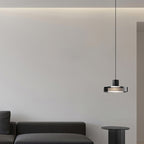 Contemporary Scandinavian Stainless Steel Acrylic Cylinder LED Pendant Light For Living Room