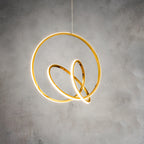 Modern Minimalist Stainless Steel Geometric Silicone Circle Ring LED Pendant Light For Living Room