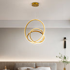 Modern Minimalist Stainless Steel Geometric Silicone Circle Ring LED Pendant Light For Living Room