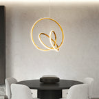 Modern Minimalist Stainless Steel Geometric Silicone Circle Ring LED Pendant Light For Living Room
