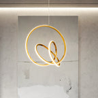 Modern Minimalist Stainless Steel Geometric Silicone Circle Ring LED Pendant Light For Living Room