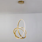 Modern Minimalist Stainless Steel Geometric Silicone Circle Ring LED Pendant Light For Living Room