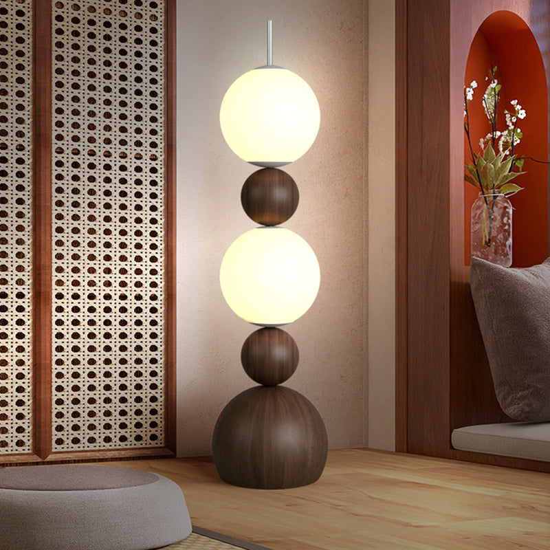 Contemporary Scandinavian Iron PE Spherical Shade LED Standing Floor Lamp For Living Room Lumendat