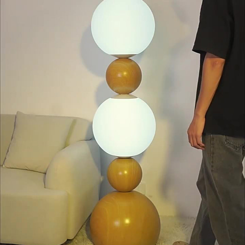 Contemporary Scandinavian Iron PE Spherical Shade LED Standing Floor Lamp For Living Room Lumendat