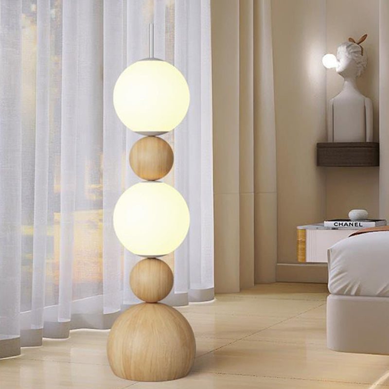 Contemporary Scandinavian Iron PE Spherical Shade LED Standing Floor Lamp For Living Room Lumendat
