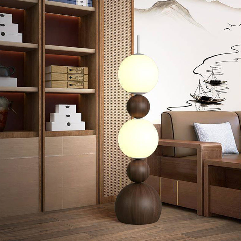 Contemporary Scandinavian Iron PE Spherical Shade LED Standing Floor Lamp For Living Room Lumendat