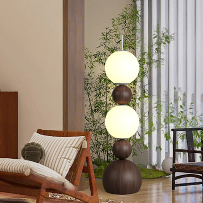 Contemporary Scandinavian Iron PE Spherical Shade LED Standing Floor Lamp For Living Room Lumendat